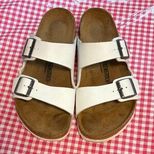 Birkenstock White Arizona Slide Sandals Size 44